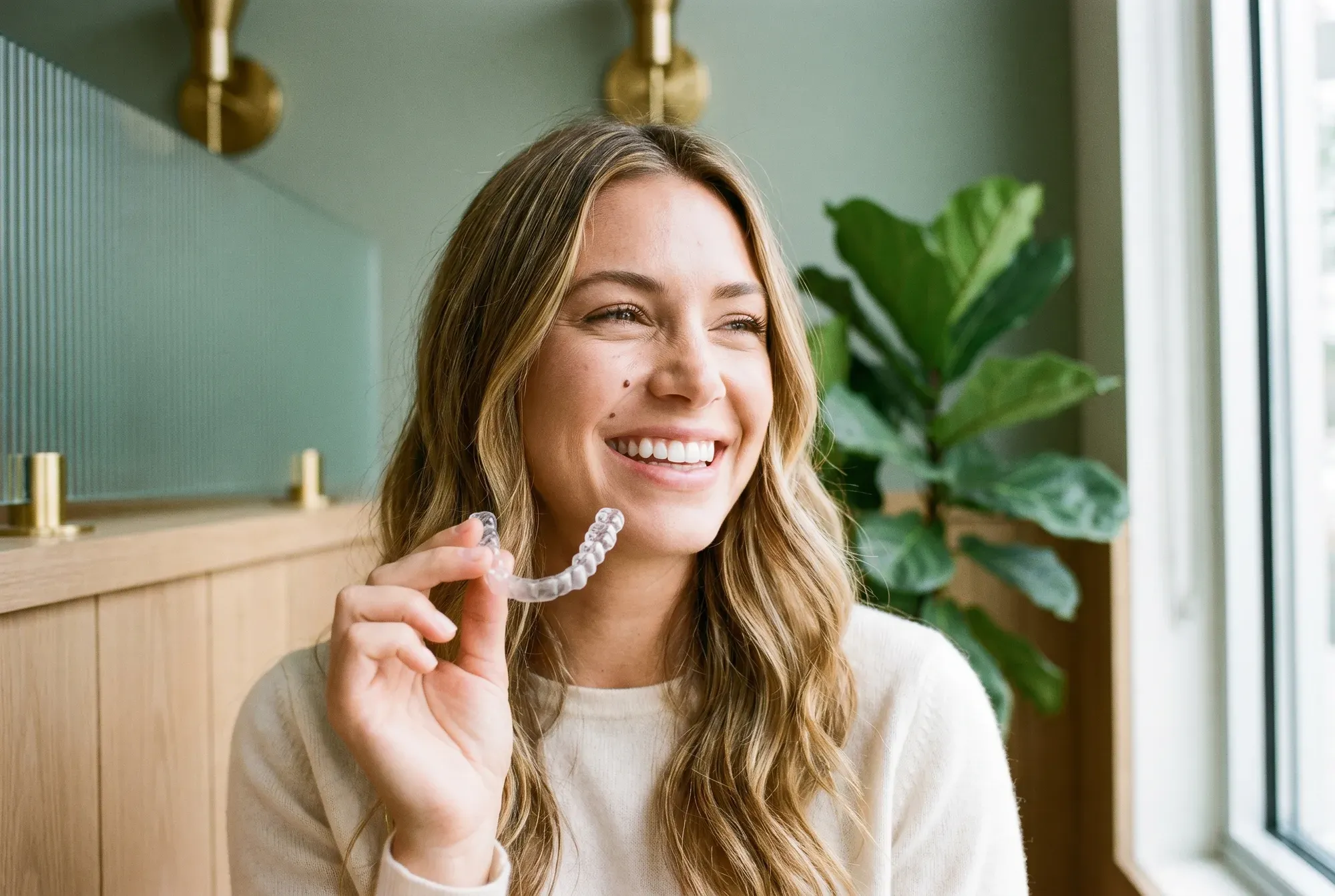 Clear aligners on a model