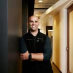 Dr Richardson in the hallway of his office