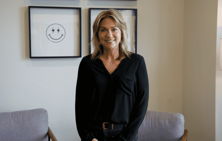 A Patient smiling while in the waiting room