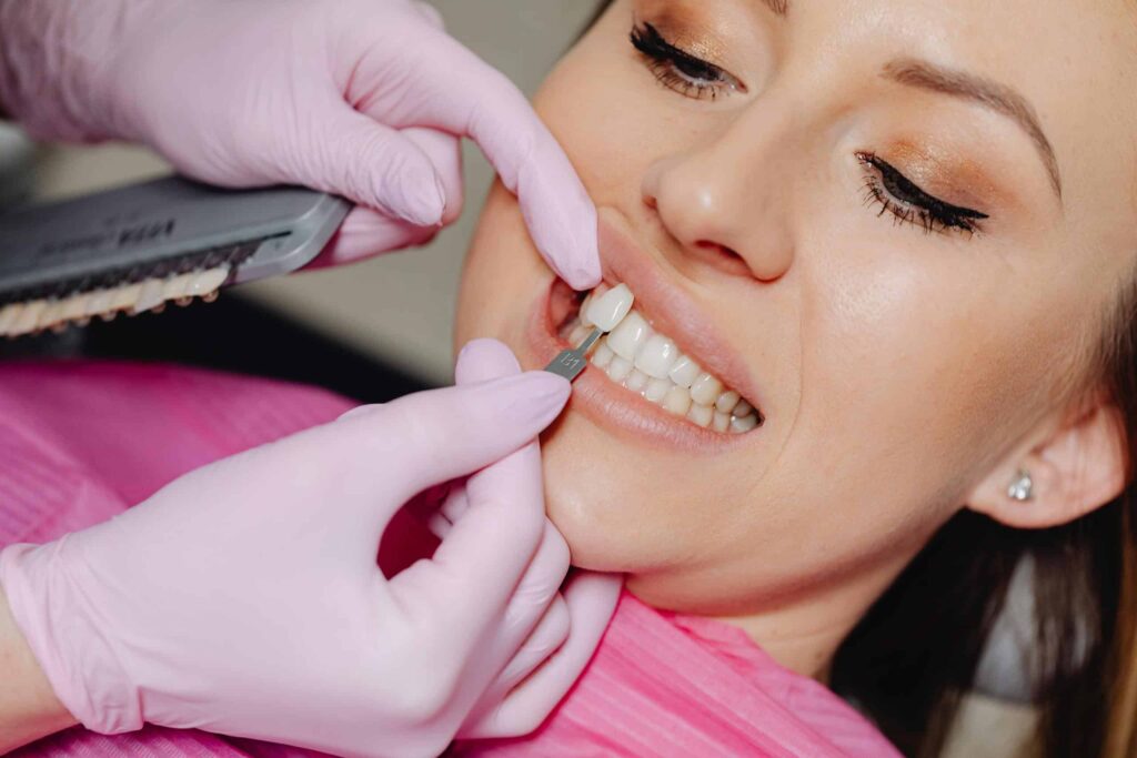 A patient during a veneer consult